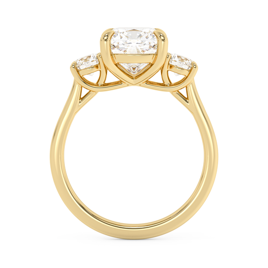 Emerald Solitaire Lab Grown Diamond Engagement Ring