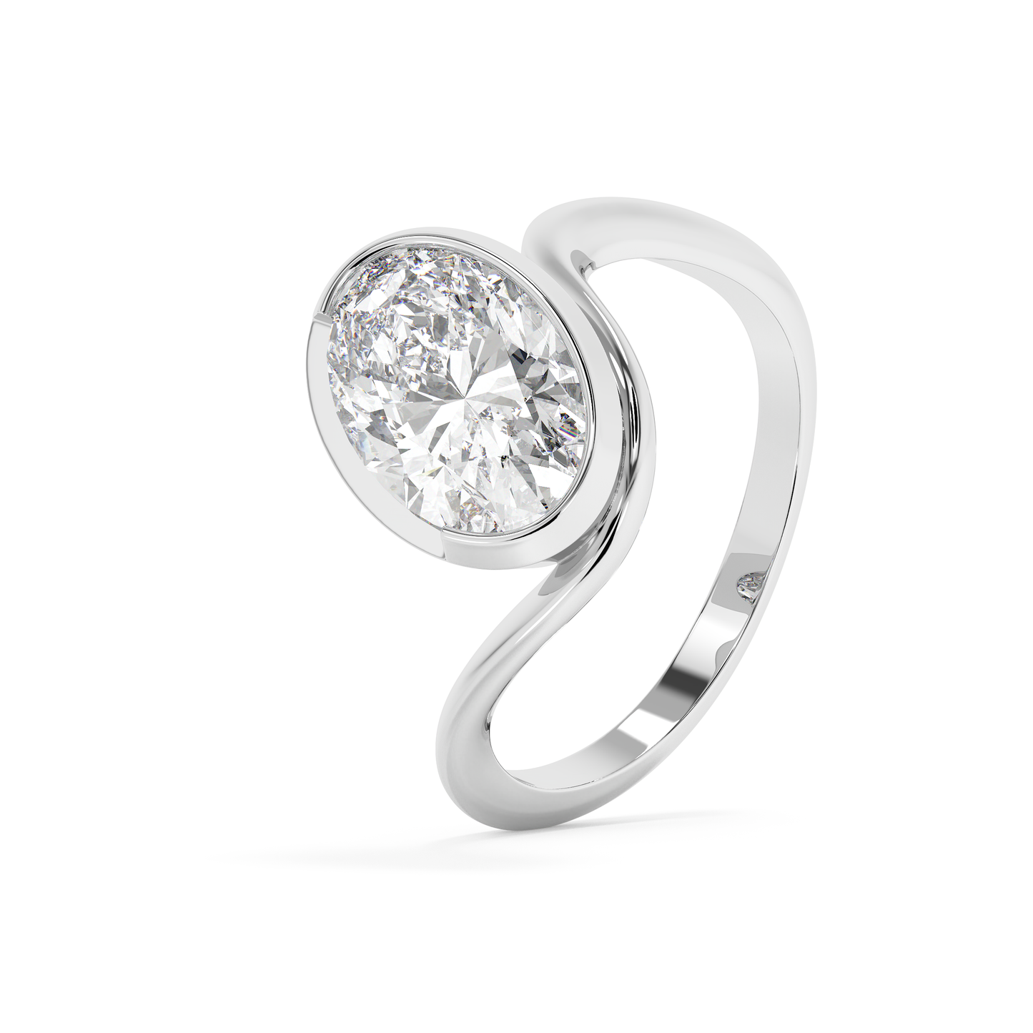 Emerald Solitaire Lab Grown Diamond Engagement Ring