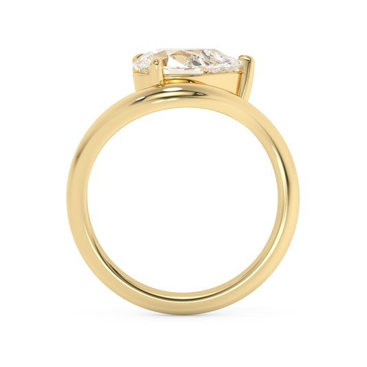 Emerald Solitaire Lab Grown Diamond Engagement Ring