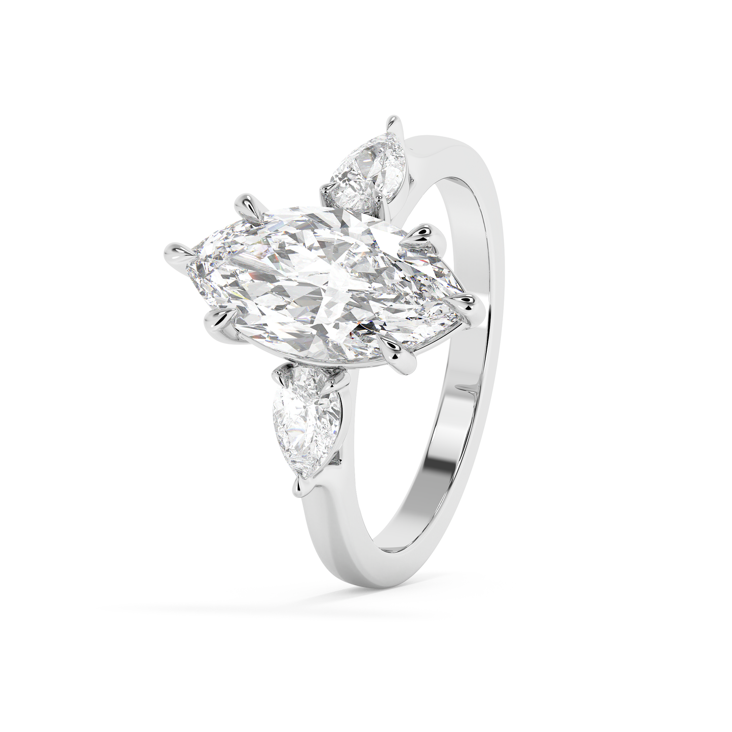 Emerald Solitaire Lab Grown Diamond Engagement Ring