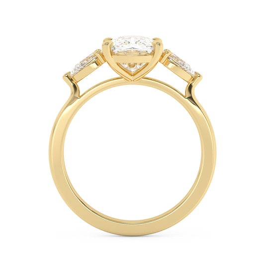 Emerald Solitaire Lab Grown Diamond Engagement Ring