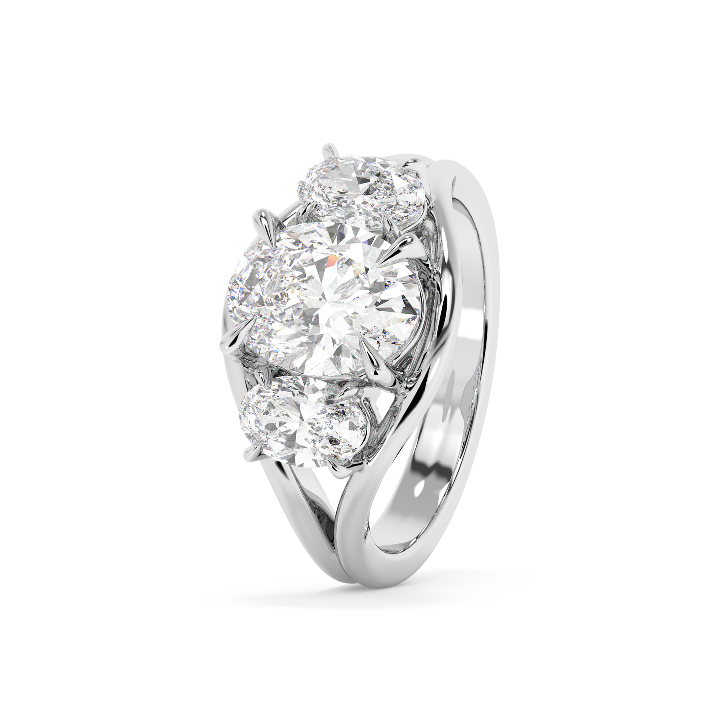 Emerald Solitaire Lab Grown Diamond Engagement Ring