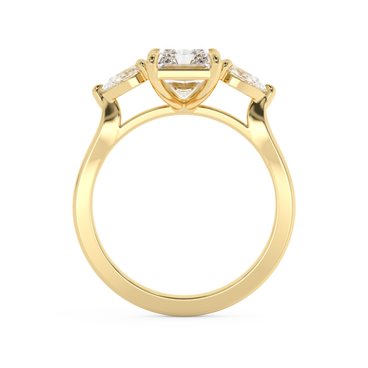 Emerald Solitaire Lab Grown Diamond Engagement Ring