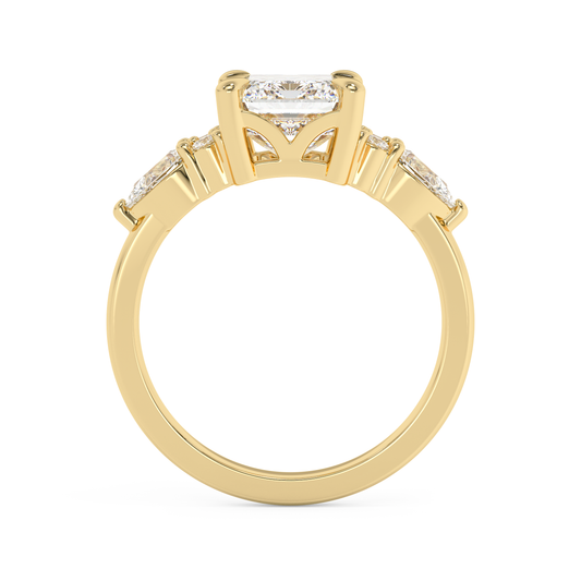 Emerald Solitaire Lab Grown Diamond Engagement Ring