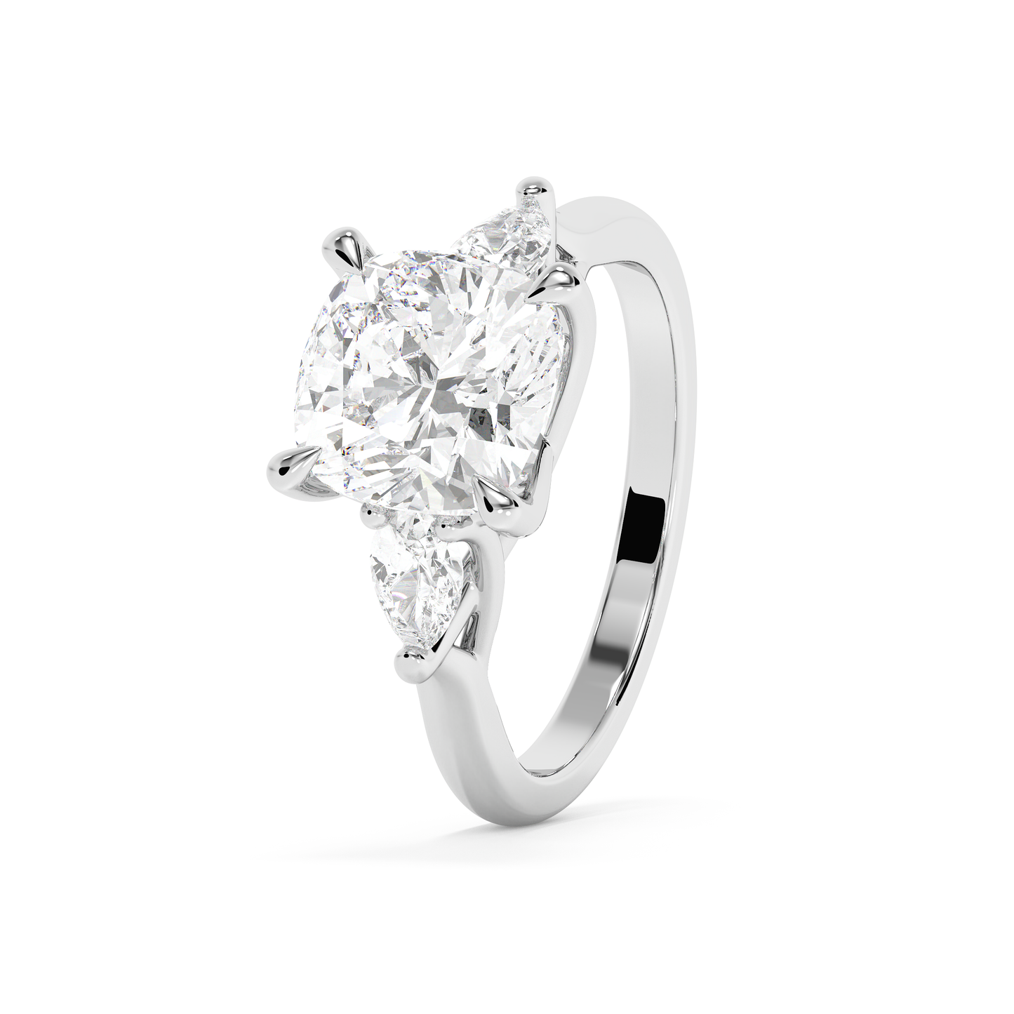 Emerald Solitaire Lab Grown Diamond Engagement Ring