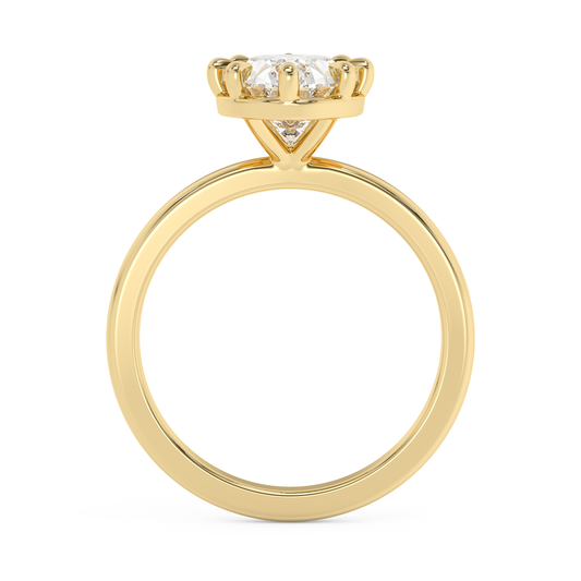 Emerald Solitaire Lab Grown Diamond Engagement Ring
