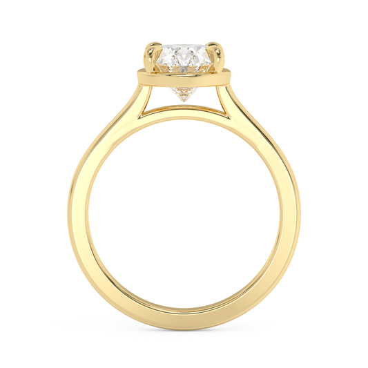 Emerald Solitaire Lab Grown Diamond Engagement Ring