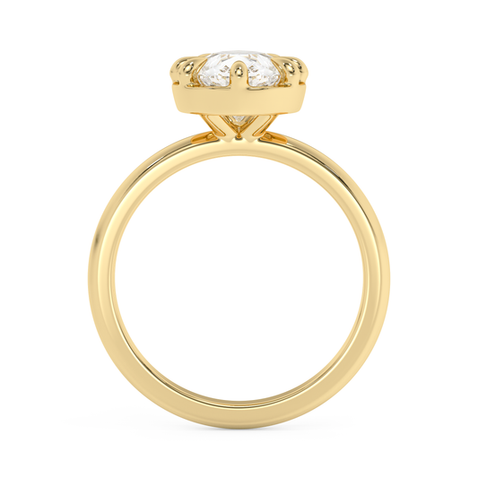 Emerald Solitaire Lab Grown Diamond Engagement Ring