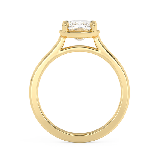Emerald Solitaire Lab Grown Diamond Engagement Ring