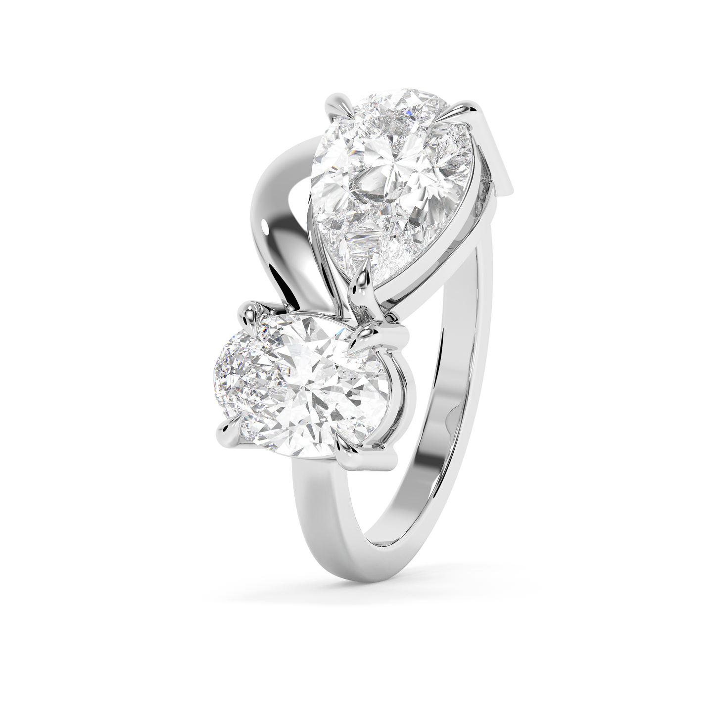 Emerald Solitaire Lab Grown Diamond Engagement Ring