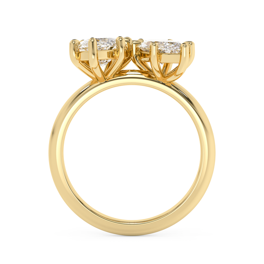 Emerald Solitaire Lab Grown Diamond Engagement Ring