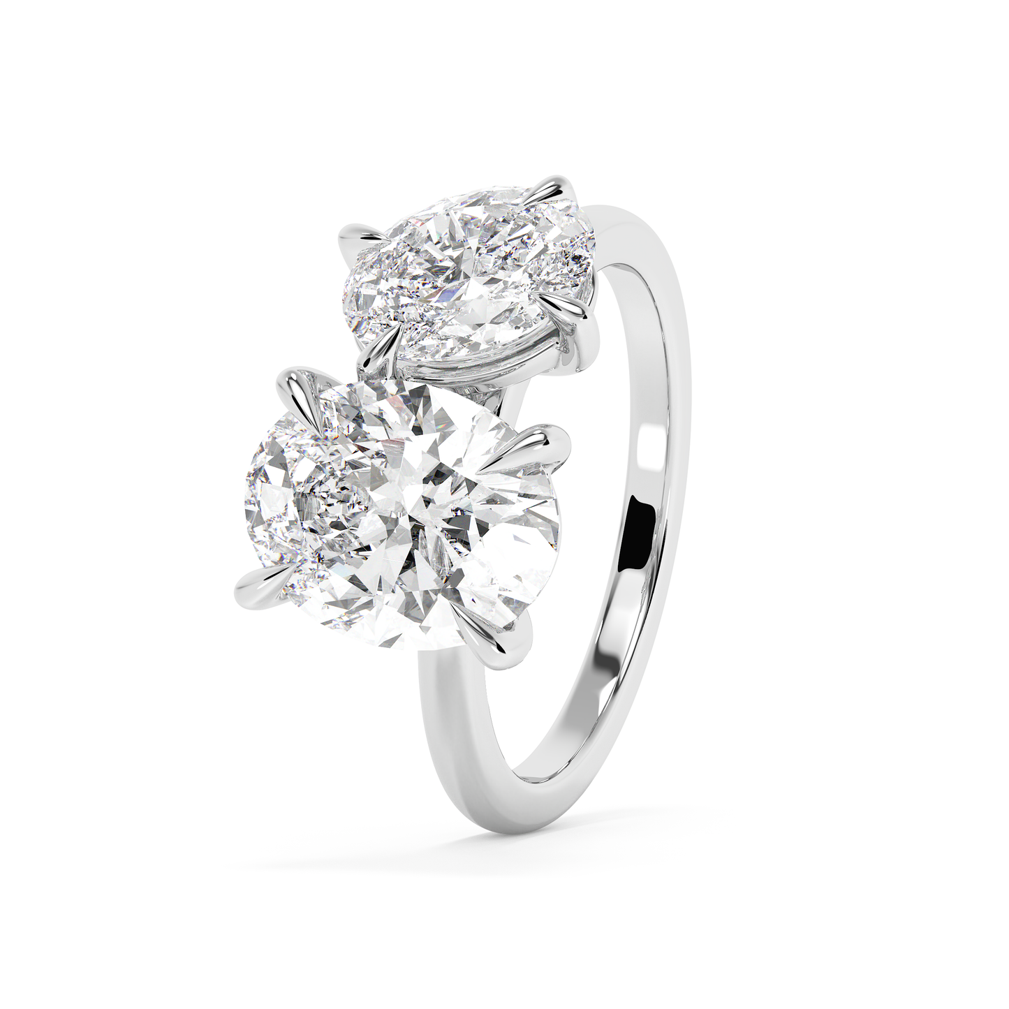 Emerald Solitaire Lab Grown Diamond Engagement Ring