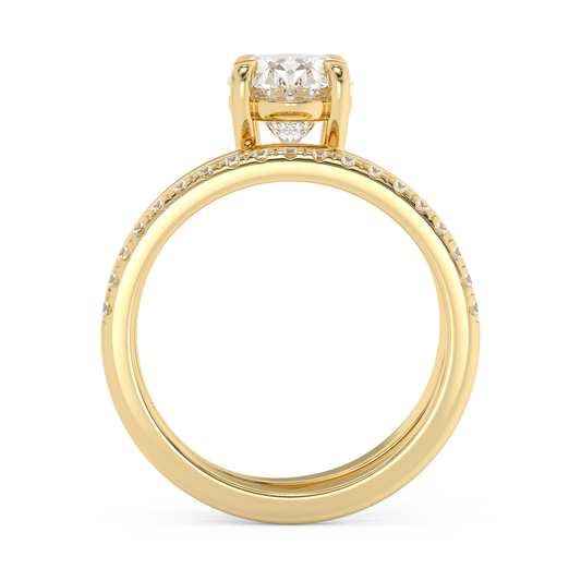 Emerald Solitaire Lab Grown Diamond Engagement Ring
