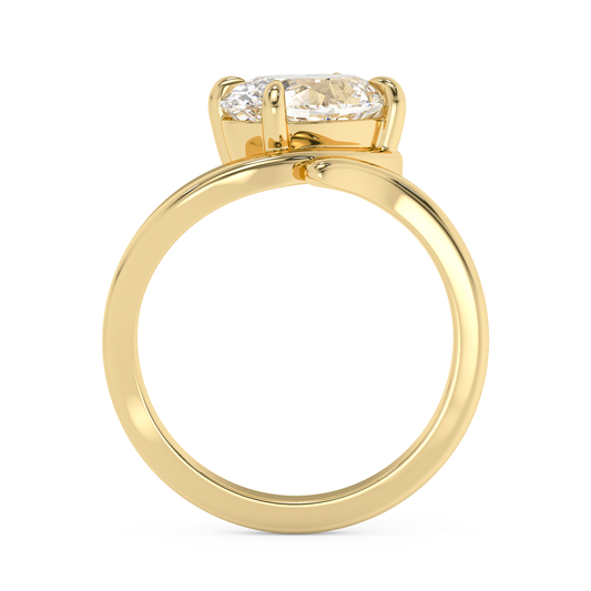 Emerald Solitaire Lab Grown Diamond Engagement Ring