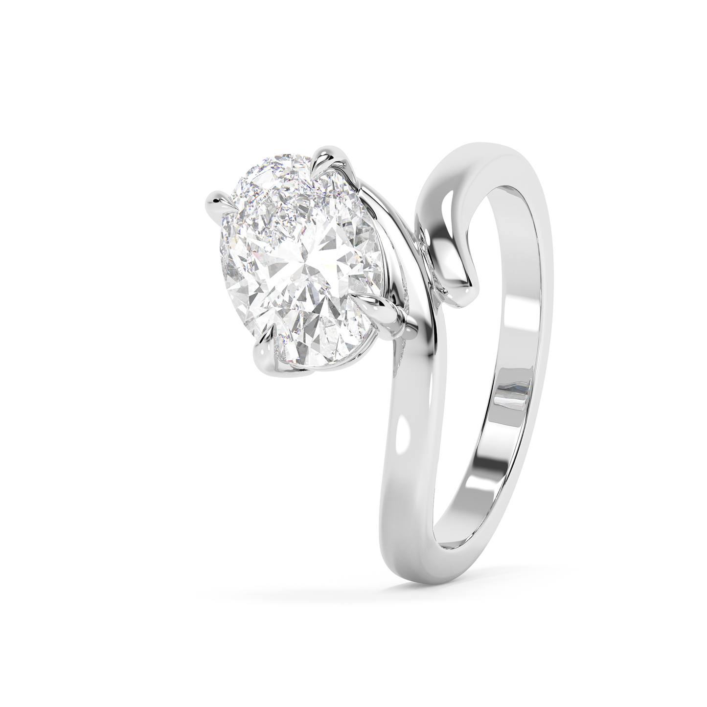 Emerald Solitaire Lab Grown Diamond Engagement Ring