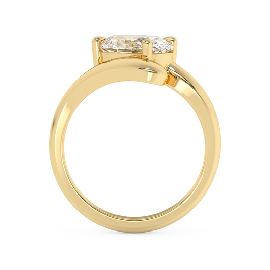 Emerald Solitaire Lab Grown Diamond Engagement Ring