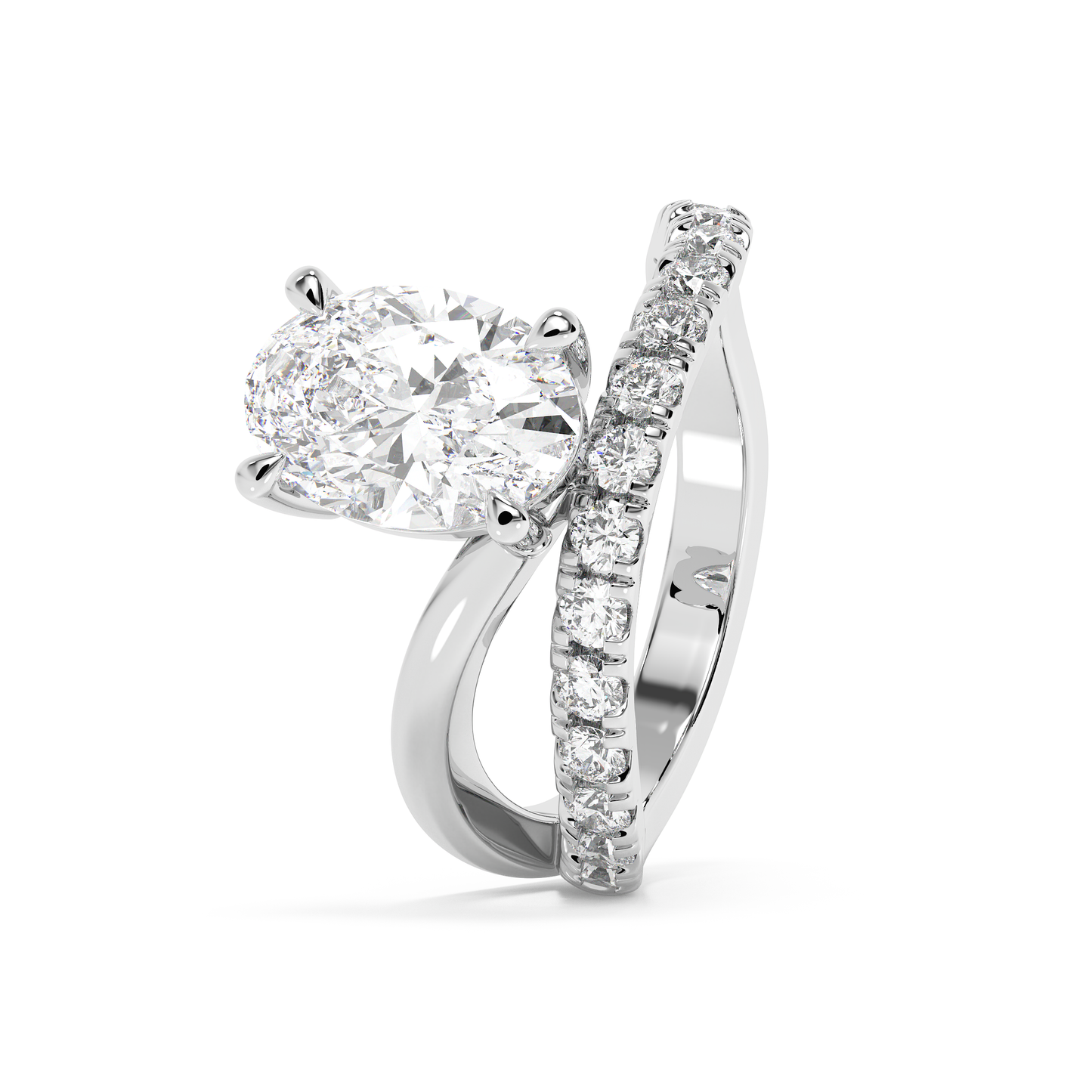 Emerald Solitaire Lab Grown Diamond Engagement Ring
