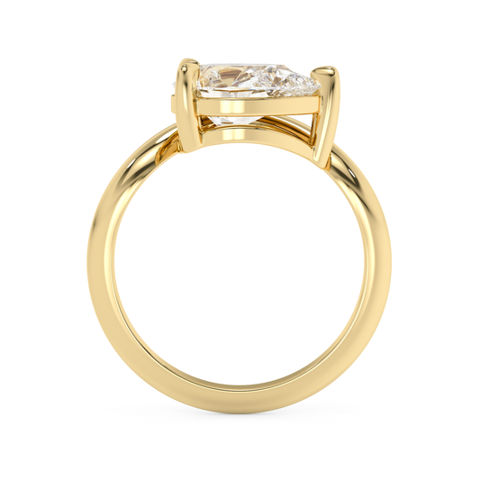 Emerald Solitaire Lab Grown Diamond Engagement Ring