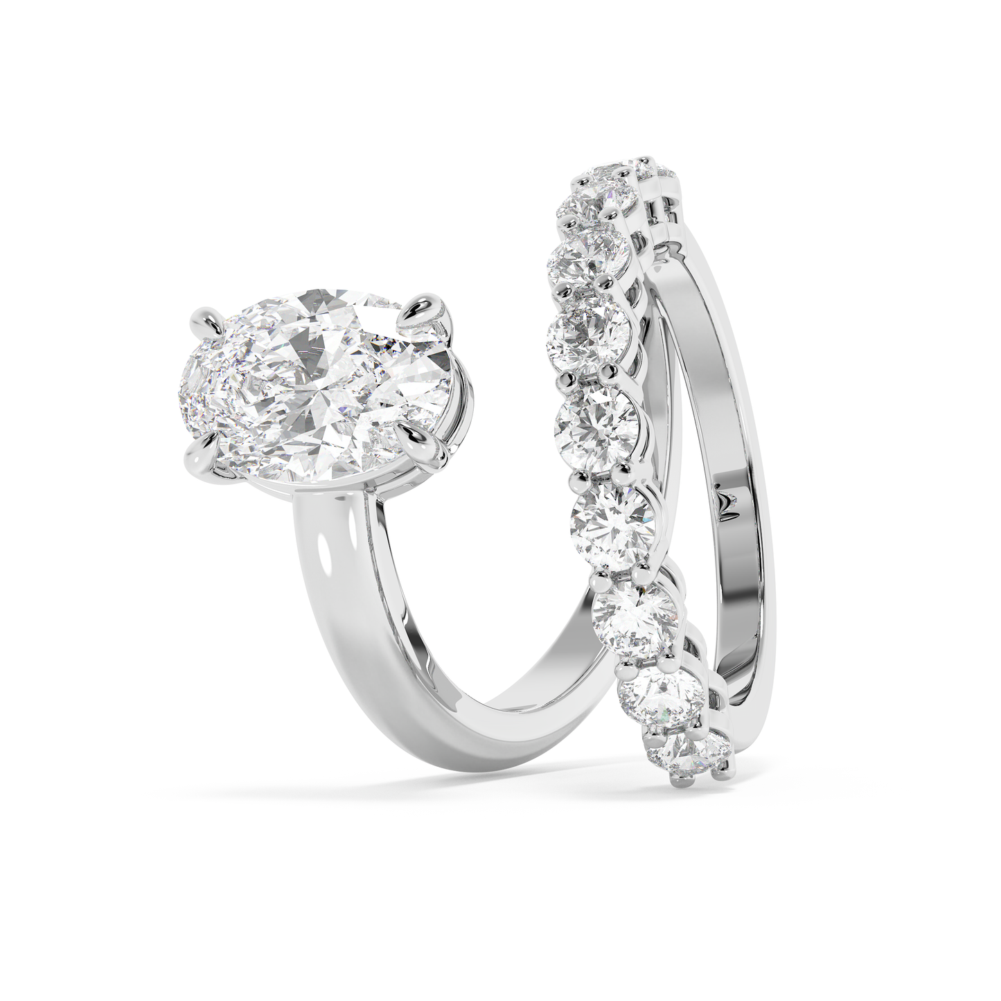 Emerald Solitaire Lab Grown Diamond Engagement Ring