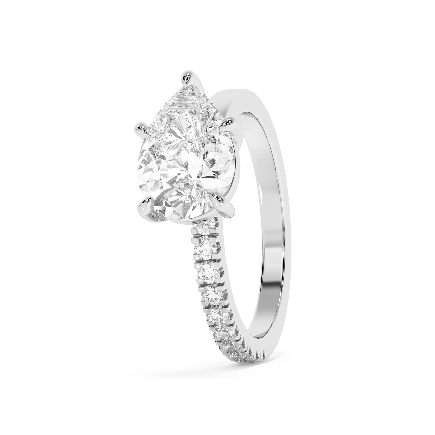 Emerald Solitaire Lab Grown Diamond Engagement Ring