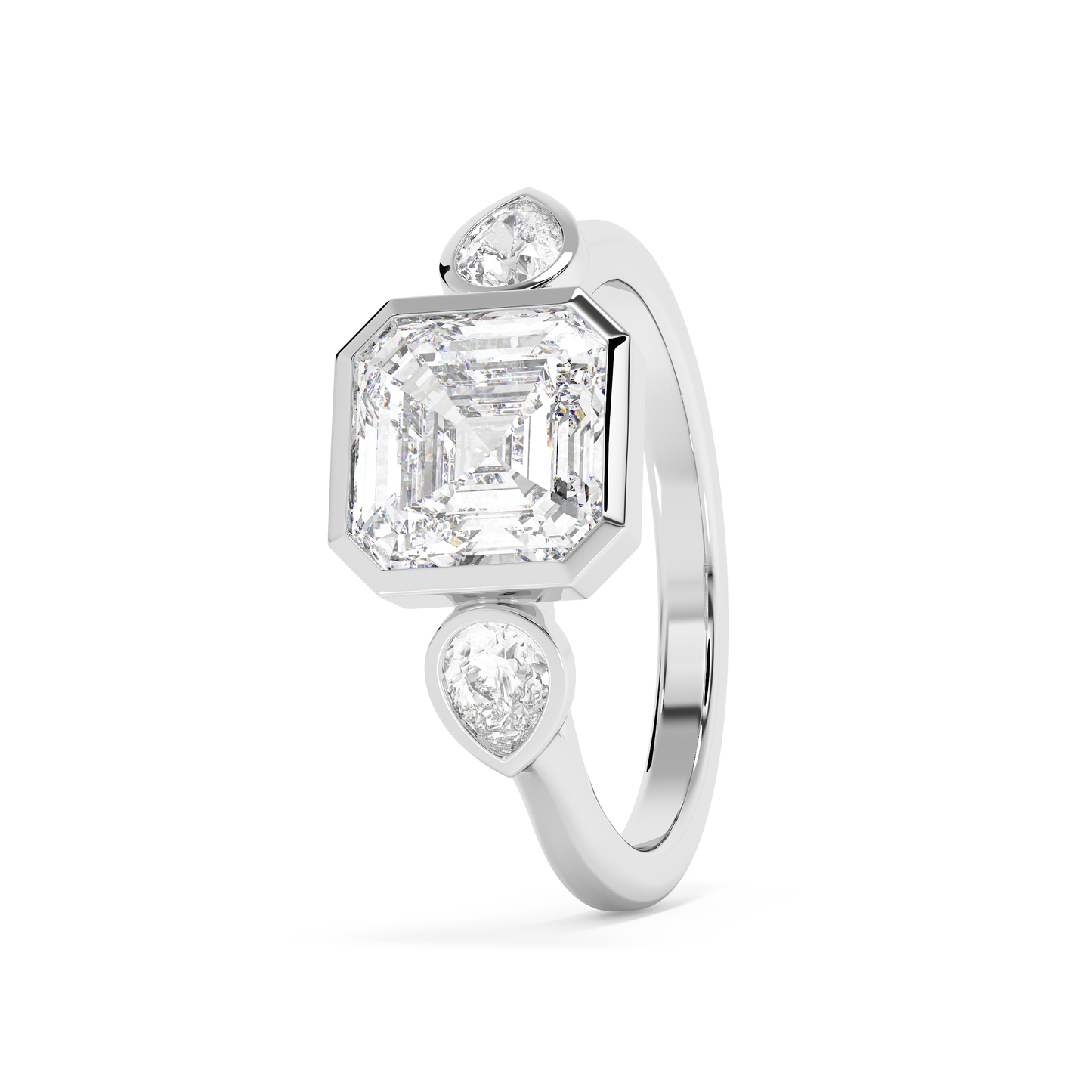 Emerald Solitaire Lab Grown Diamond Engagement Ring