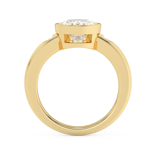 Emerald Solitaire Lab Grown Diamond Engagement Ring