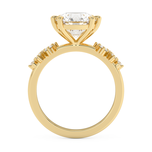 Emerald Solitaire Lab Grown Diamond Engagement Ring
