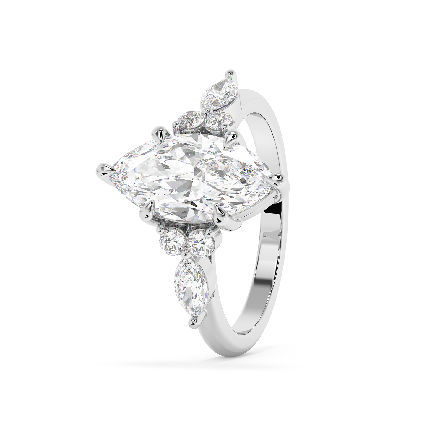 Emerald Solitaire Lab Grown Diamond Engagement Ring