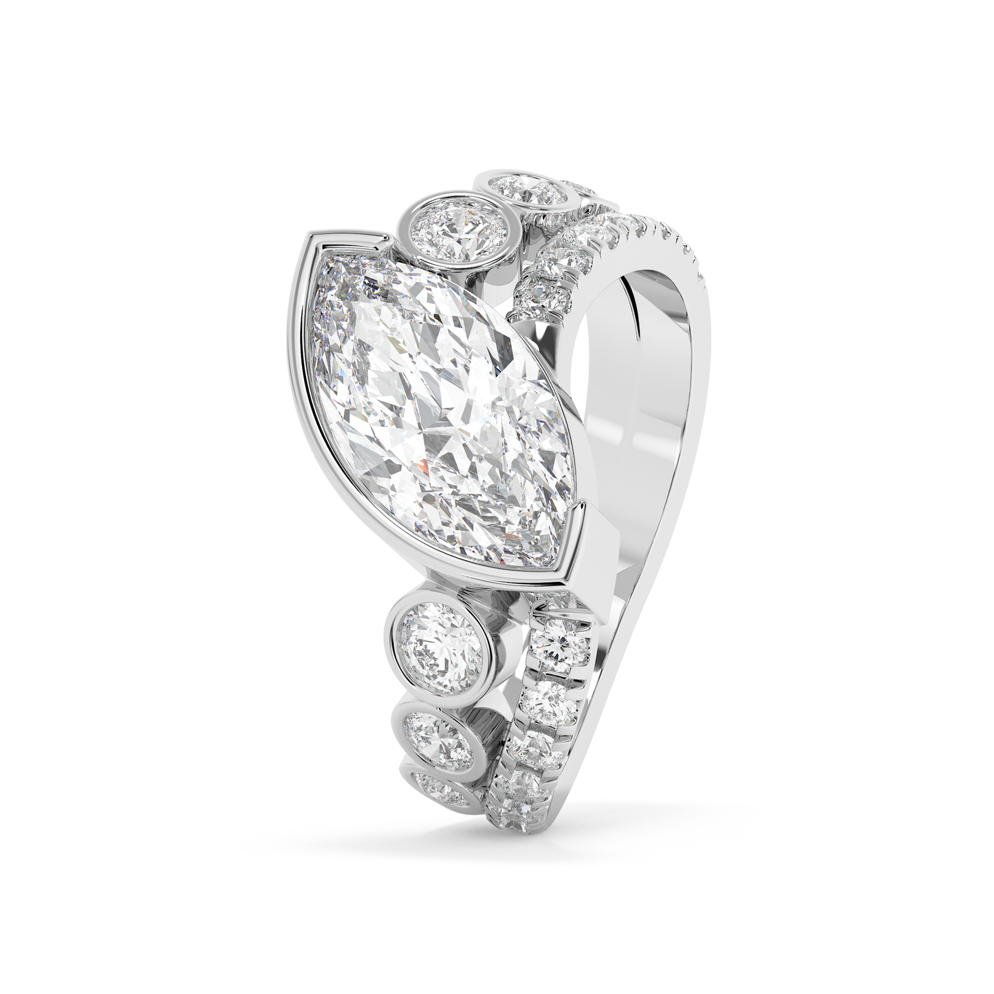 Emerald Solitaire Lab Grown Diamond Engagement Ring