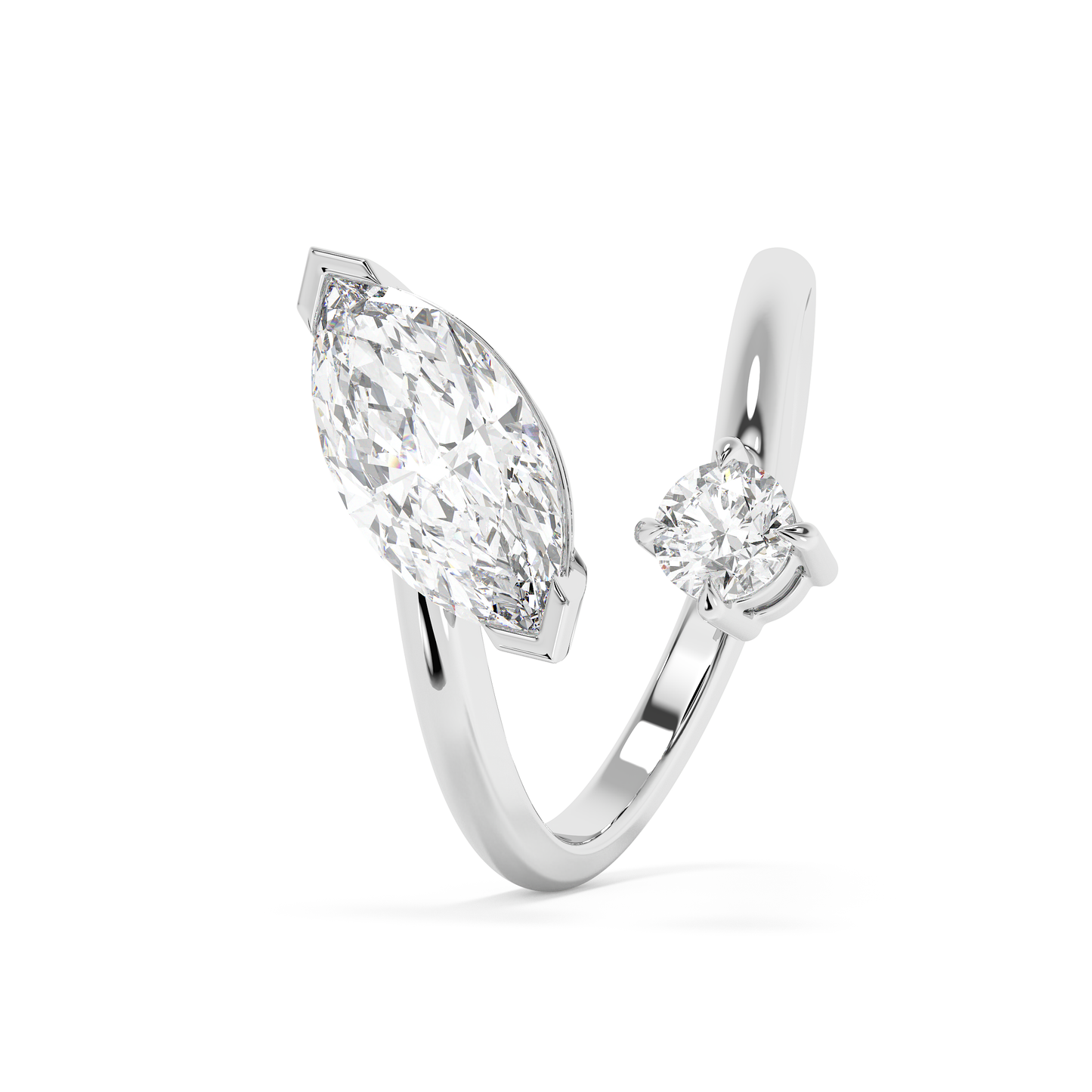 Emerald Solitaire Lab Grown Diamond Engagement Ring