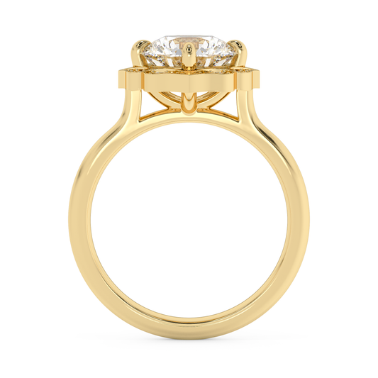 Emerald Solitaire Lab Grown Diamond Engagement Ring