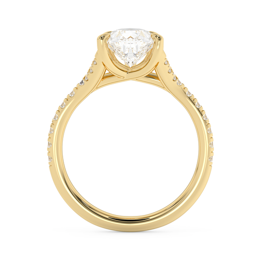 Emerald Solitaire Lab Grown Diamond Engagement Ring