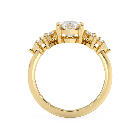 Emerald Solitaire Lab Grown Diamond Engagement Ring