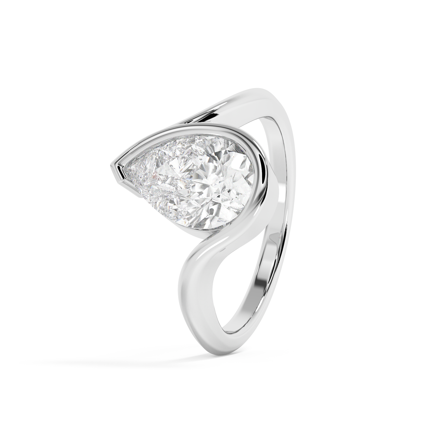 Emerald Solitaire Lab Grown Diamond Engagement Ring