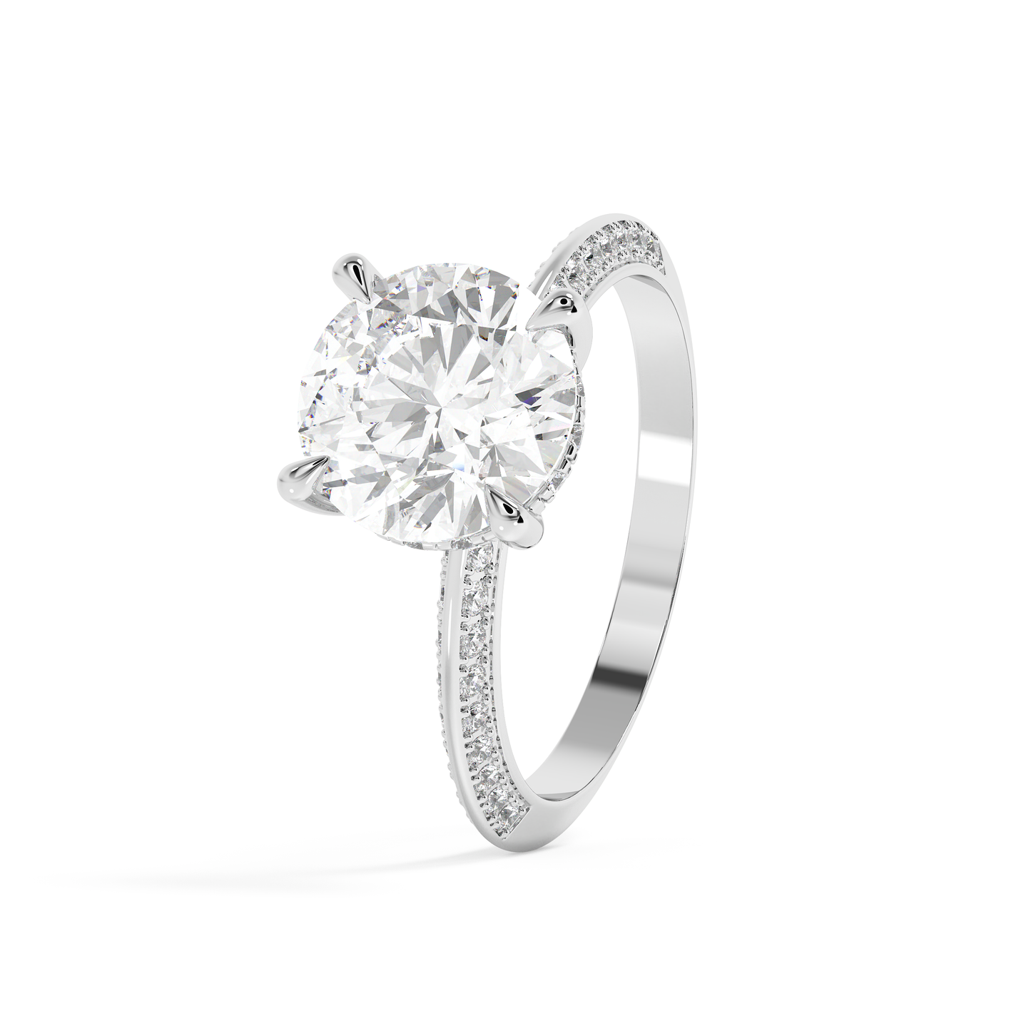 Emerald Solitaire Lab Grown Diamond Engagement Ring