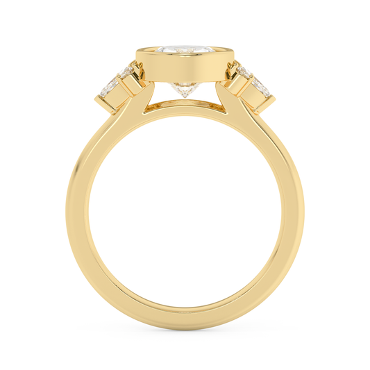 Emerald Solitaire Lab Grown Diamond Engagement Ring