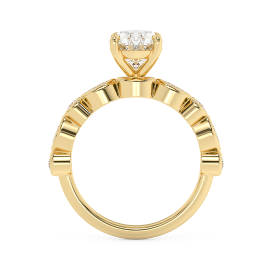 Emerald Solitaire Lab Grown Diamond Engagement Ring