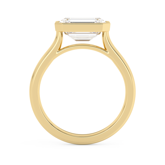 Emerald Solitaire Lab Grown Diamond Engagement Ring