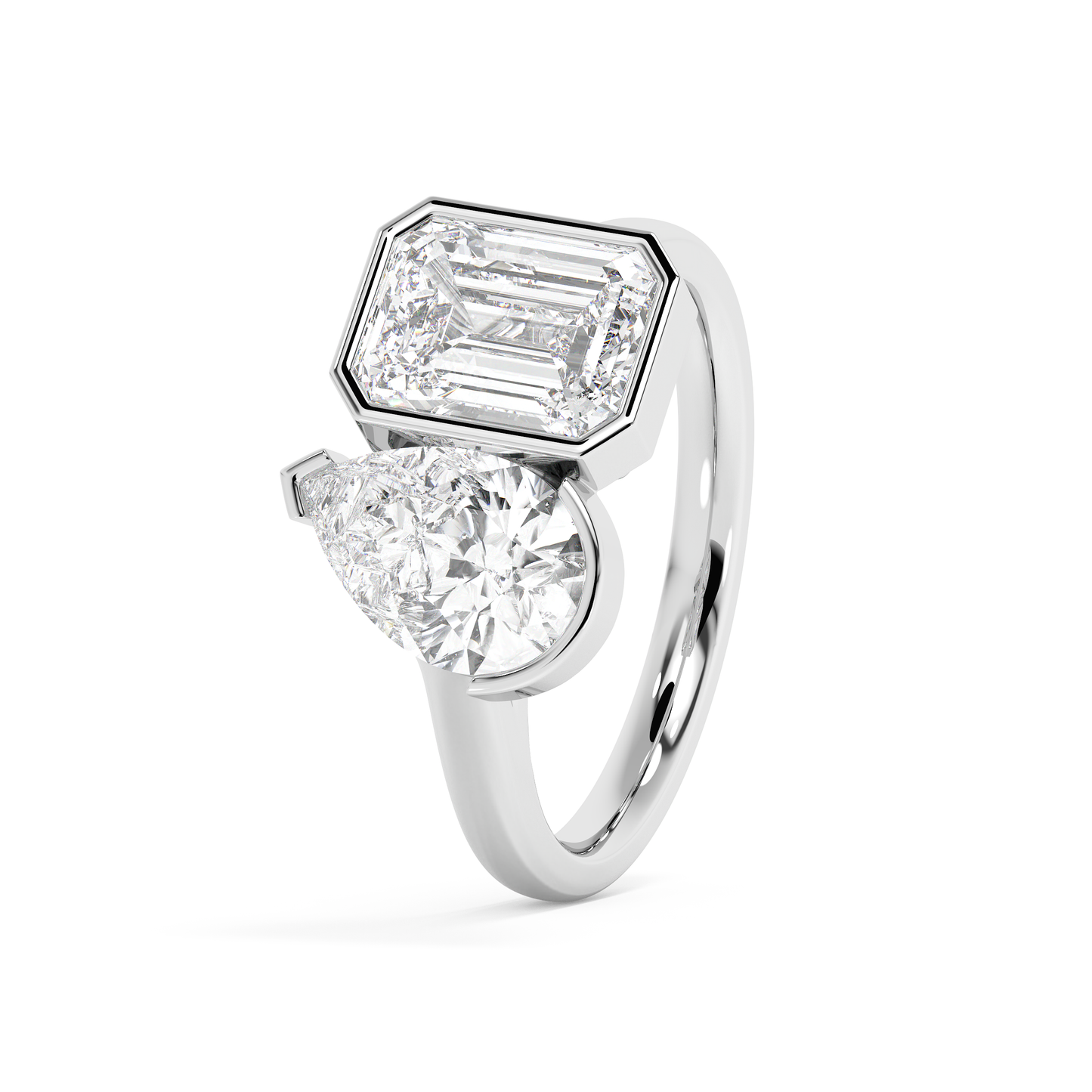 Emerald Solitaire Lab Grown Diamond Engagement Ring