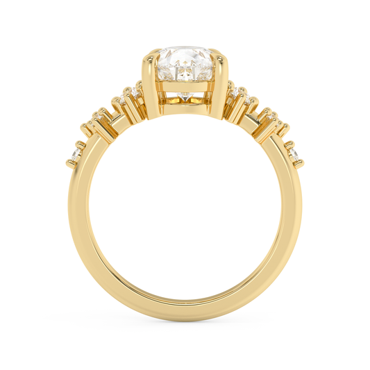 Pear Cluster Lab Grown Diamond Engagement Ring