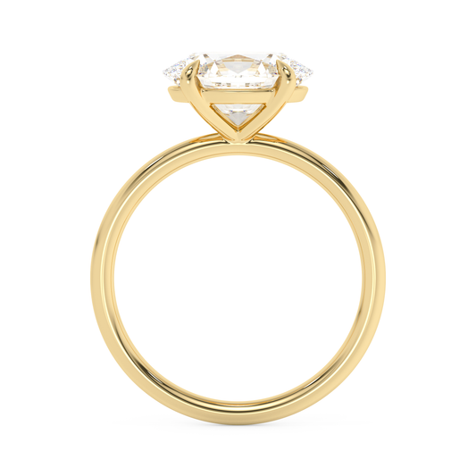 Emerald Solitaire Lab Grown Diamond Engagement Ring