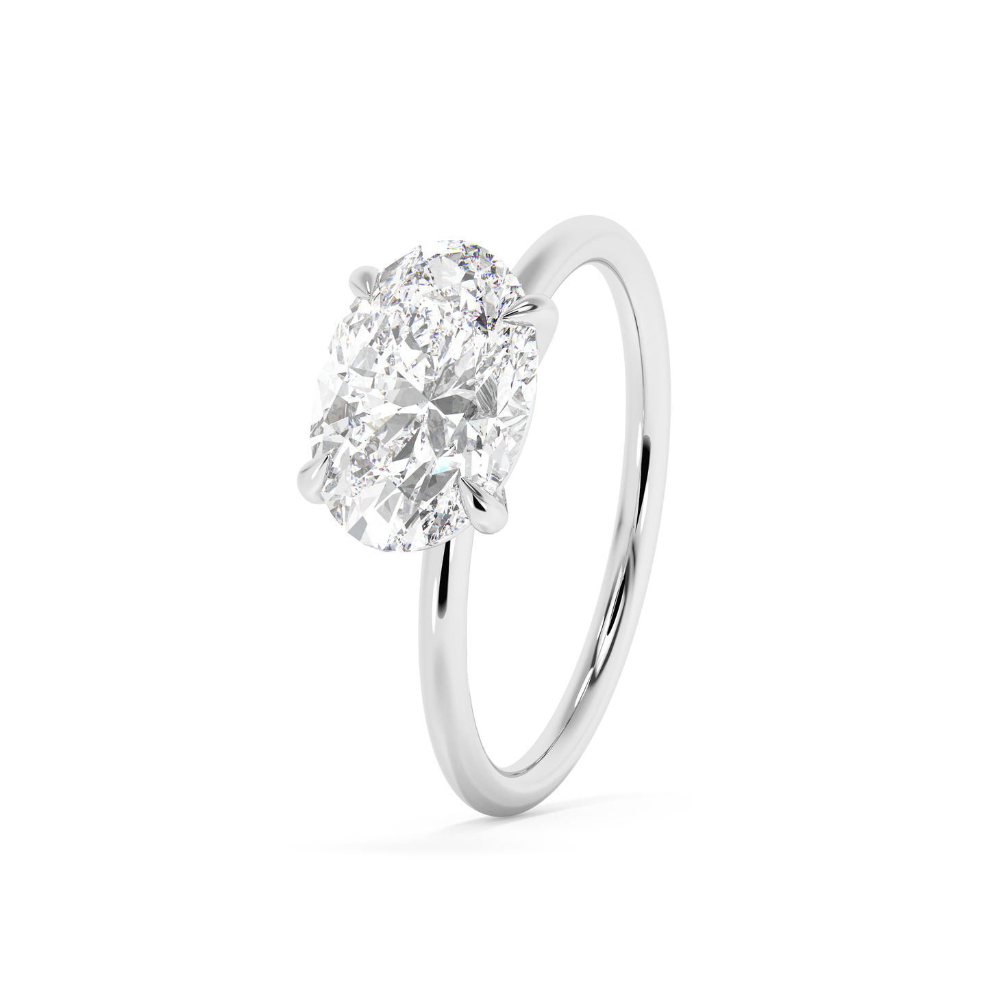 Emerald Solitaire Lab Grown Diamond Engagement Ring