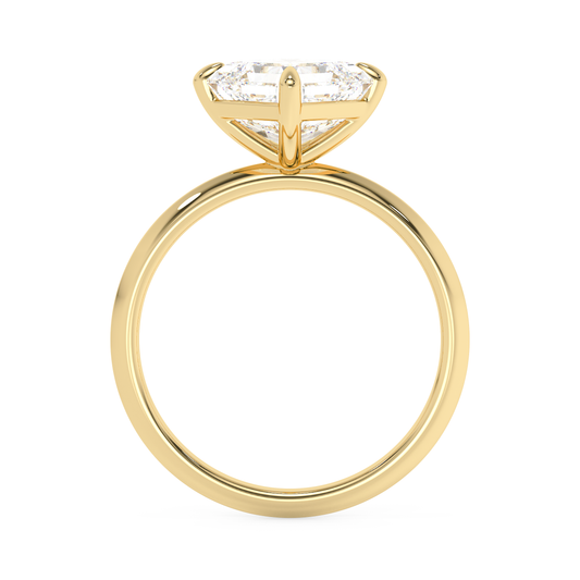 Emerald Solitaire Lab Grown Diamond Engagement Ring