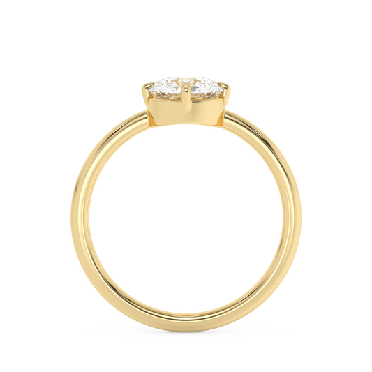 Emerald Solitaire Lab Grown Diamond Engagement Ring