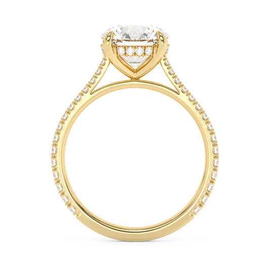 Emerald Solitaire Lab Grown Diamond Engagement Ring