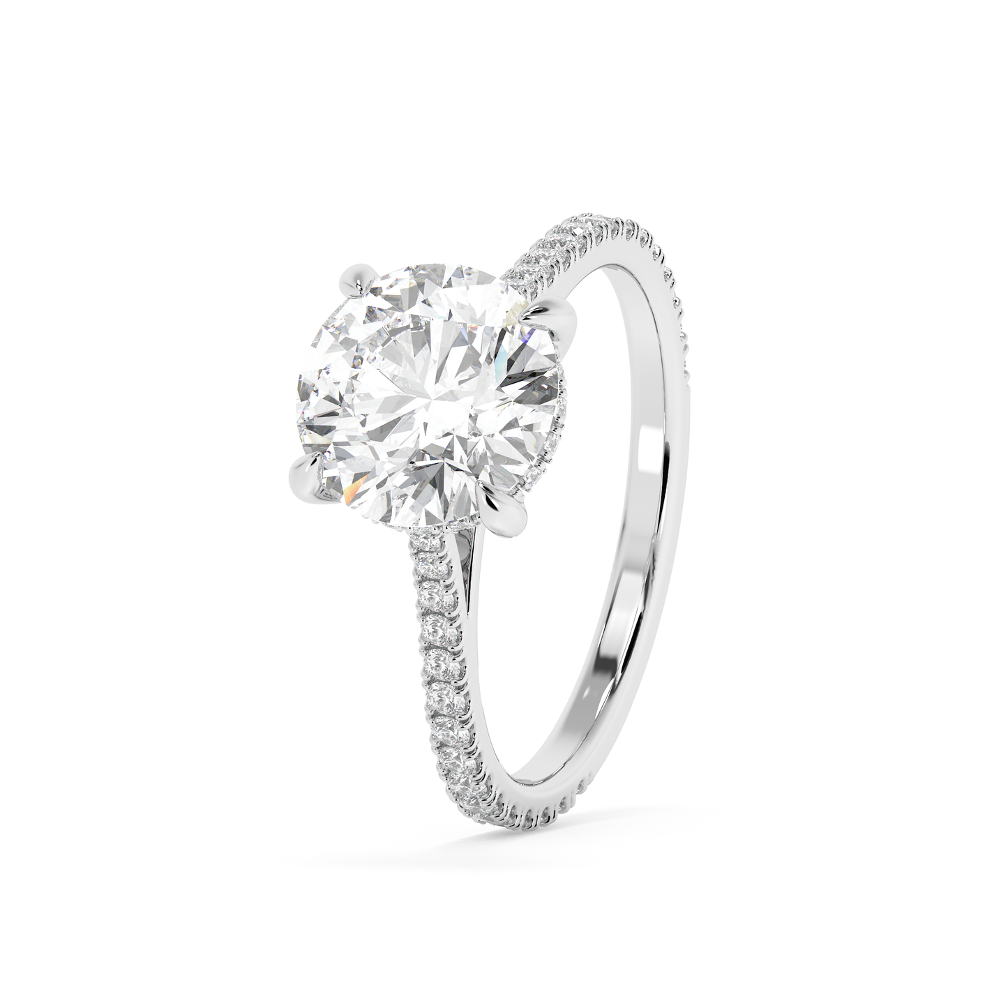 Emerald Solitaire Lab Grown Diamond Engagement Ring