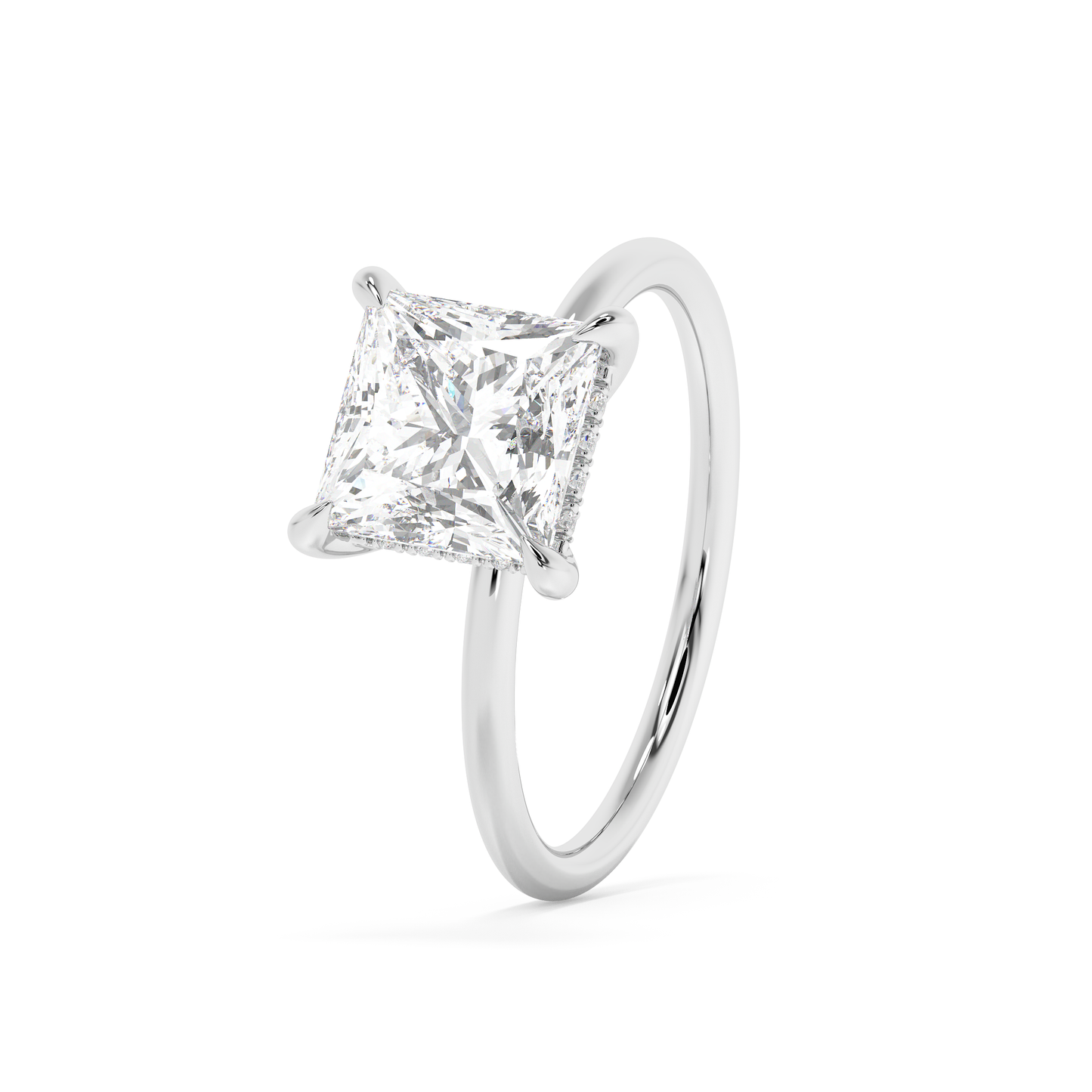 Emerald Solitaire Lab Grown Diamond Engagement Ring