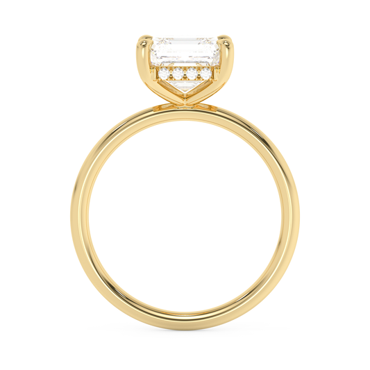 Emerald Solitaire Lab Grown Diamond Engagement Ring