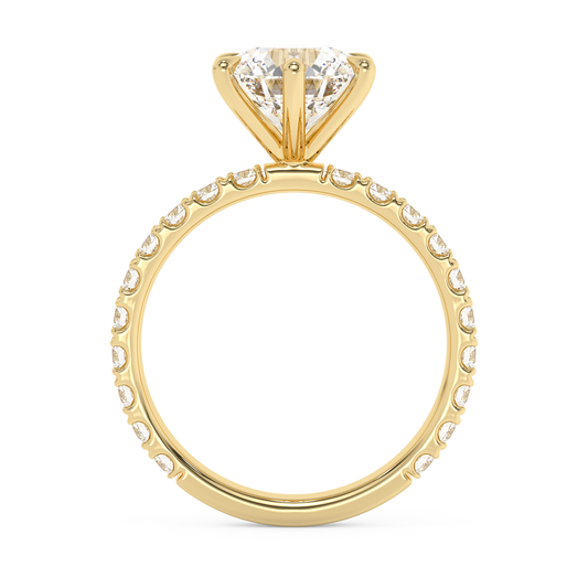 Emerald Solitaire Lab Grown Diamond Engagement Ring