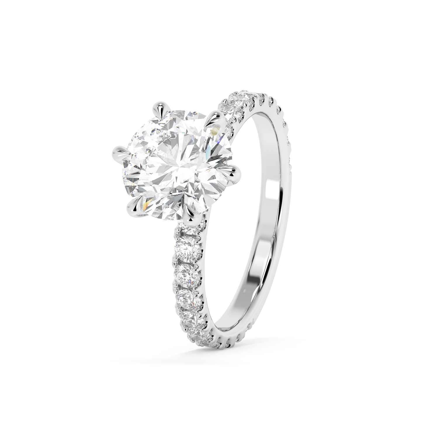 Emerald Solitaire Lab Grown Diamond Engagement Ring